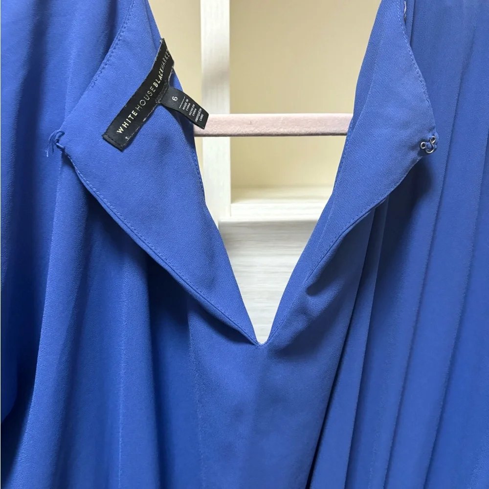 White House Black Market Royal Blue Jumpsuit with Silver Embroidery - Picture 4 of 4